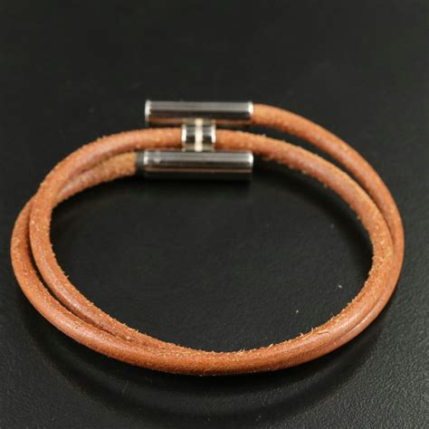 Hermès Tournis Tresse Leather Bracelet .